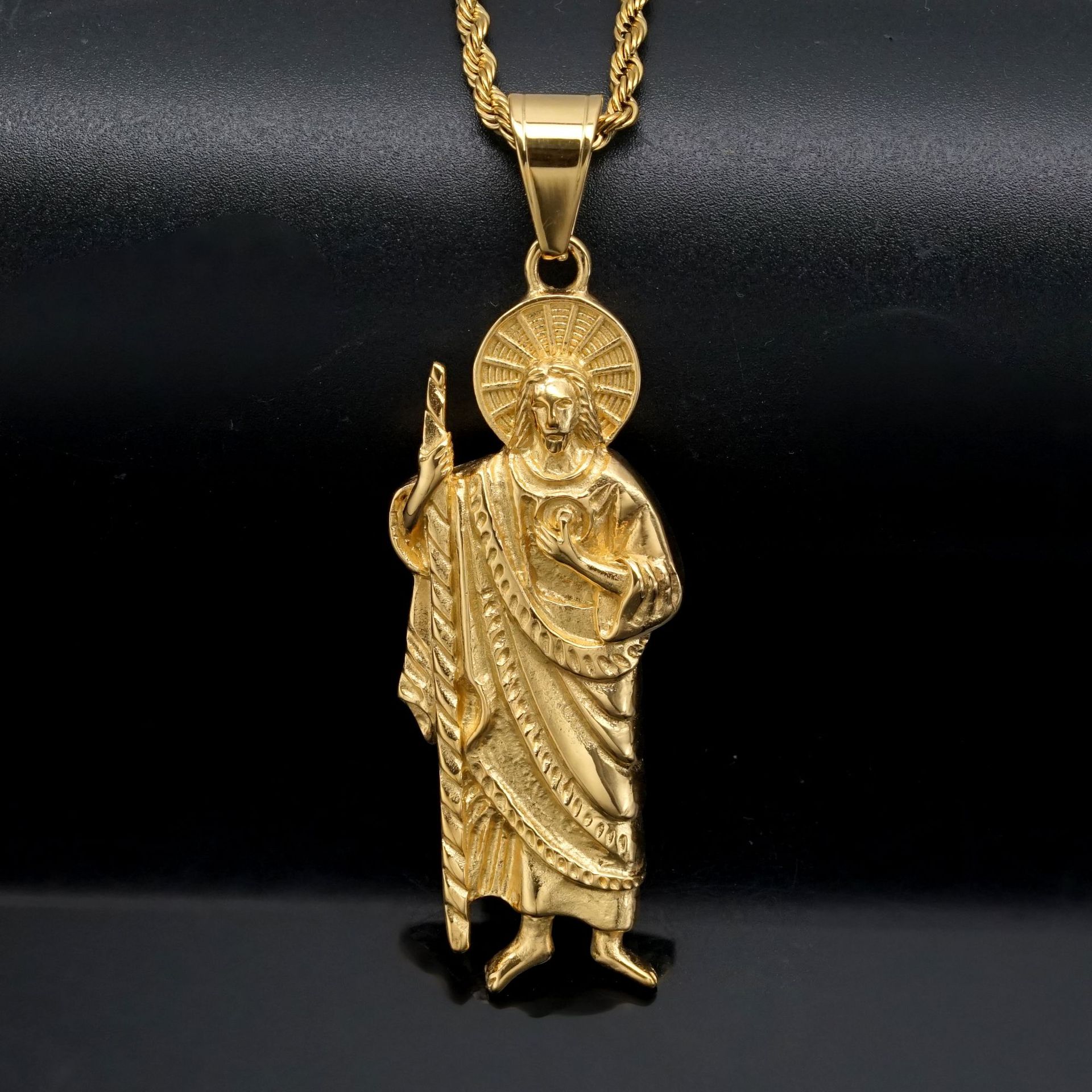 Jewelry Making Singapore - San Judas Tadeo-دلايات قلادة من الفولاذ