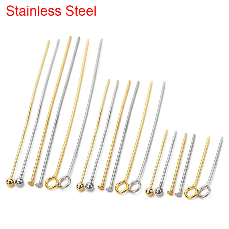 Jewelry Making Eye Pins - 100 قطعة الفولاذ المقاوم للصدأ شقة
