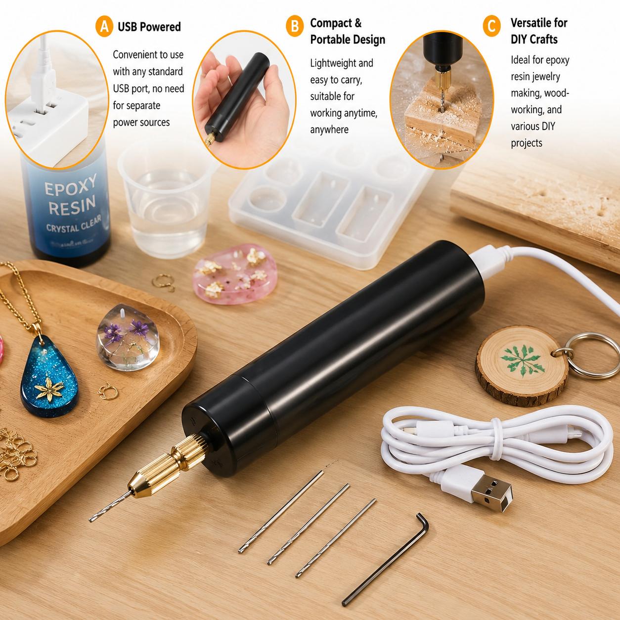 Jewelry Making Dc - مثقاب كهربائي صغير يعمل بالـ USB،