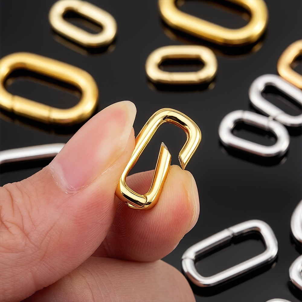 Jewelry Making Metals - قطعتان من مشابك قلادة بيضاوية مطلية