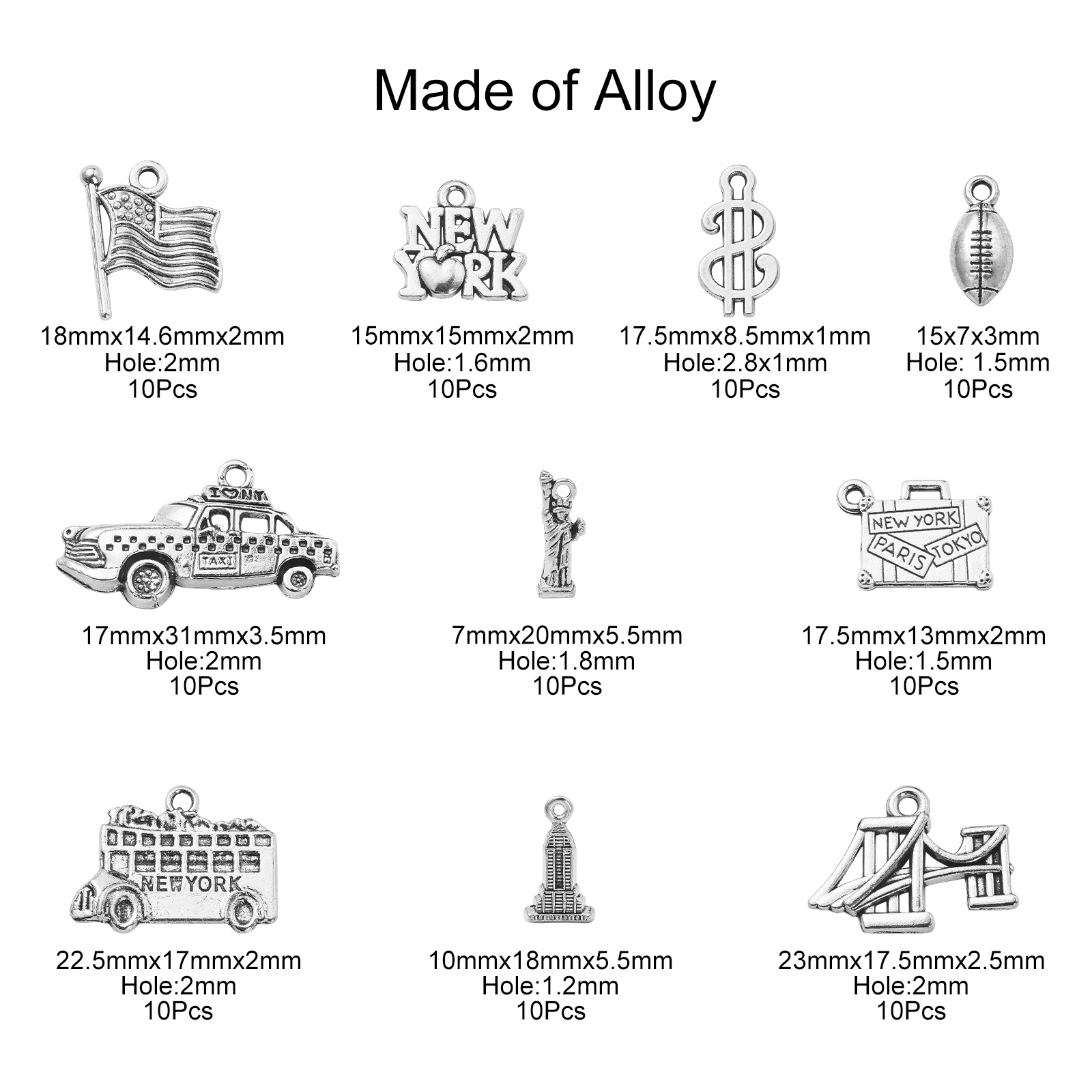 باندا هول 100 قطعة 10 أنماط من - مراجعة Jewelry Making York وسعره