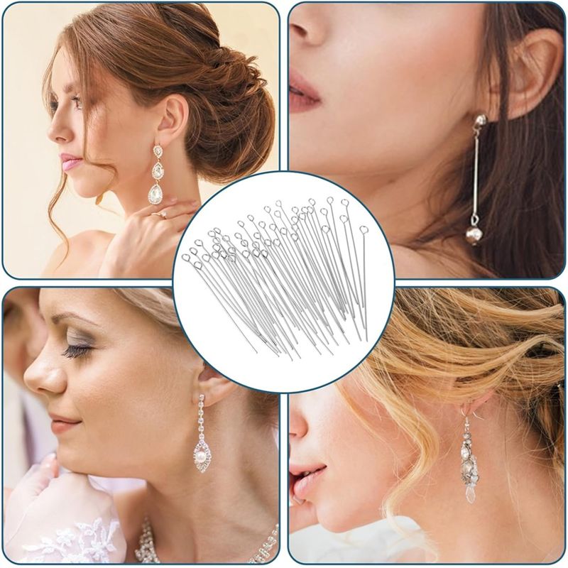 A01F-300 قطعة من دبابيس العين  - مراجعة Jewelry Making Eye Pins وسعره