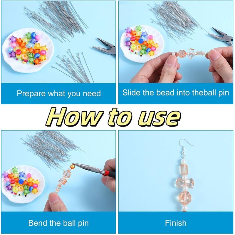 A01F-300 قطعة من دبابيس العين  - مراجعة Jewelry Making Eye Pins وسعره